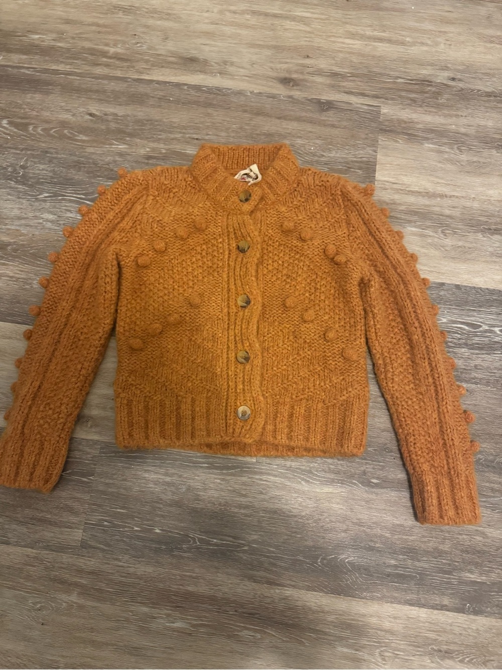 Faherty Alpaca Blend Bobble Knit Cardigan Size S